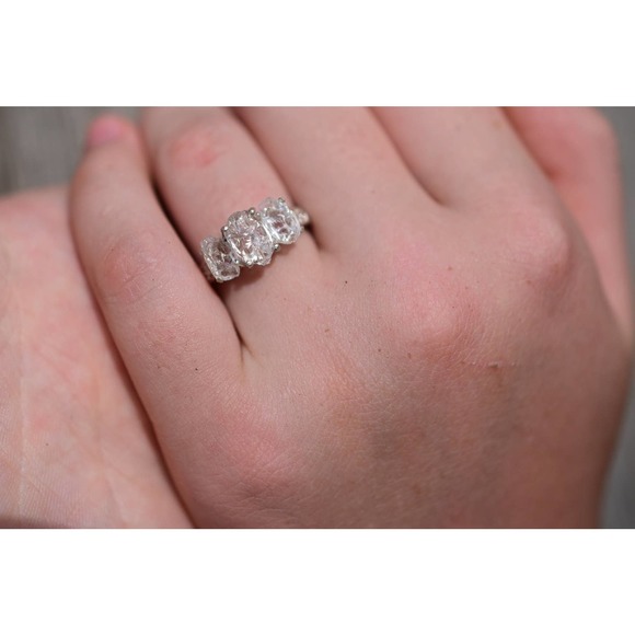 Alternative Engagement Ring Raw rustic Boho Promise Ring dainty unique s… - Picture 2 of 5